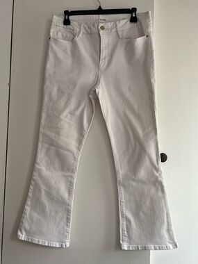 Frame Denim White Le Crop Mini Boot Jeans